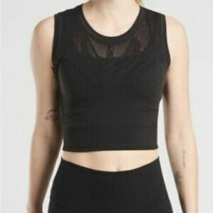 Athlete Black Ujjayi Crop Tank .. sz S/M